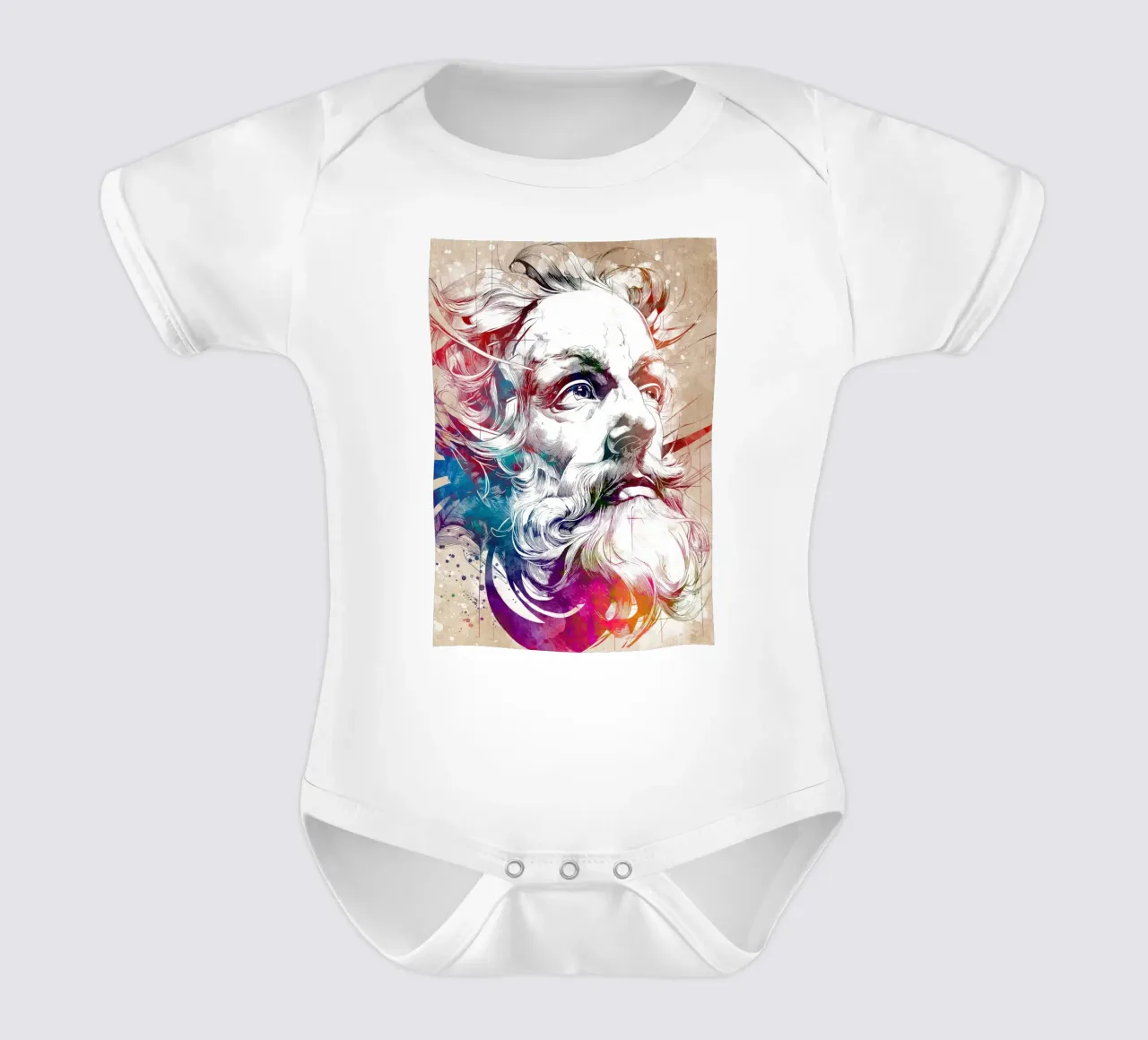 Leonardo digitale Kunst Kurzarm Babybody von Justyna Jaszke JBJart