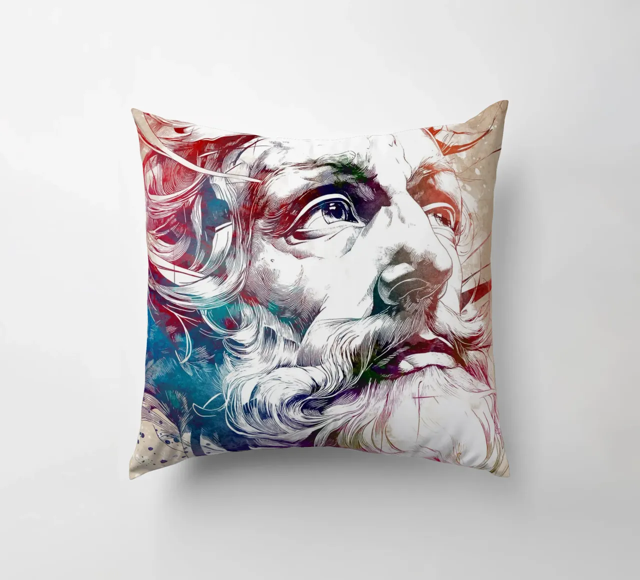 Leonardo digital art decorative cushion by Justyna Jaszke JBJart