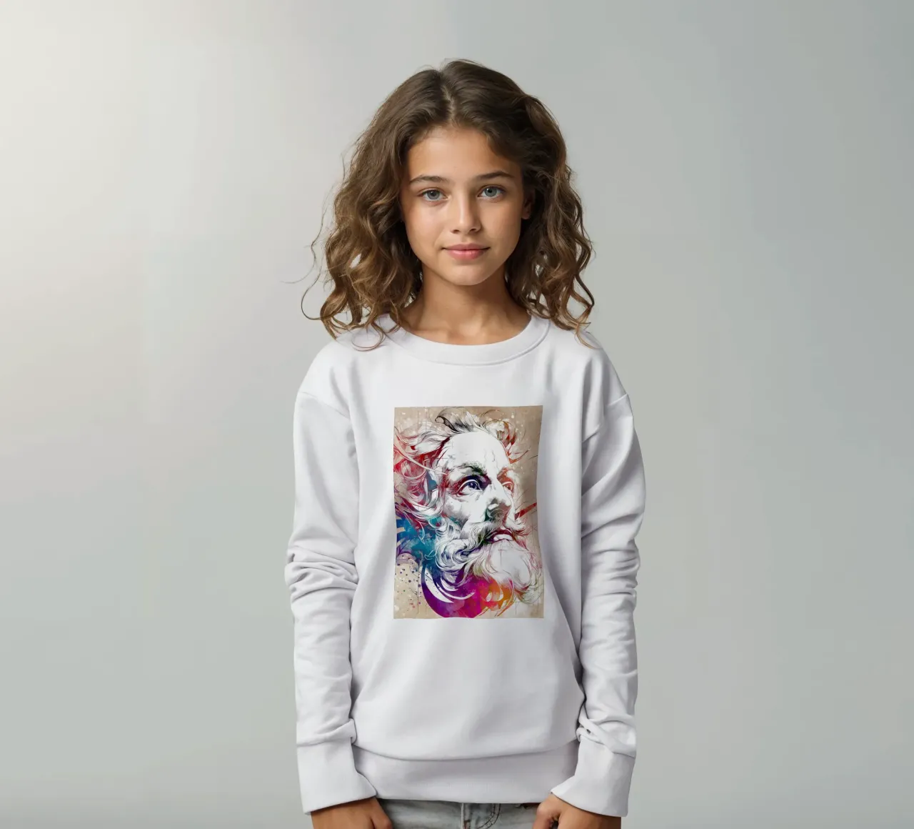Leonardo arte digitale felpa bambino da Justyna Jaszke JBJart