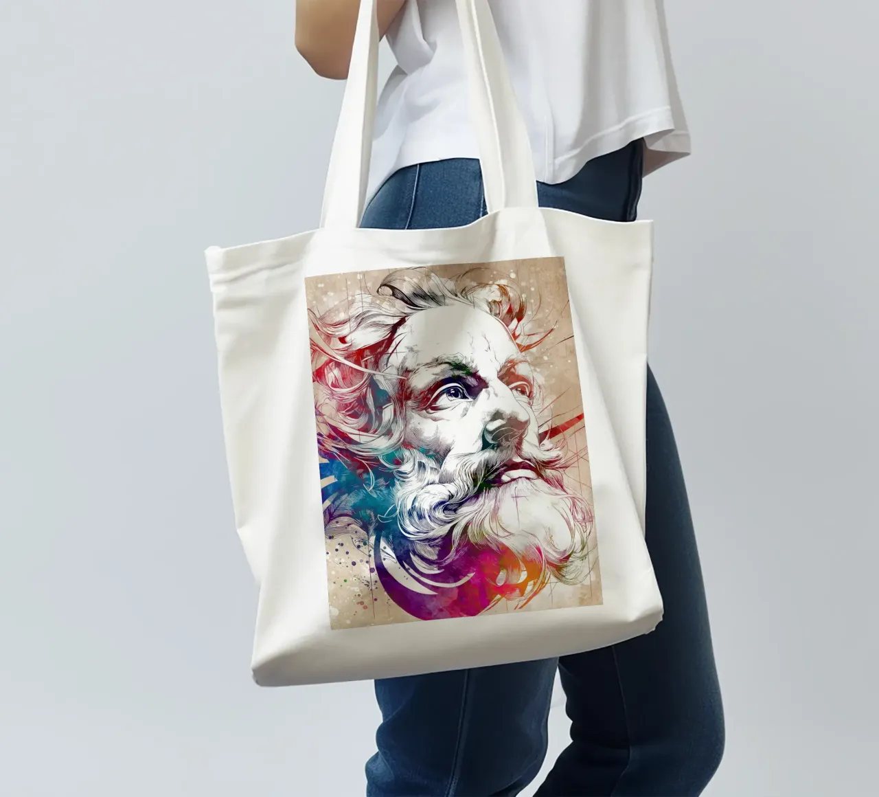 Leonardo digitale kunst jute draagtas van Justyna Jaszke JBJart
