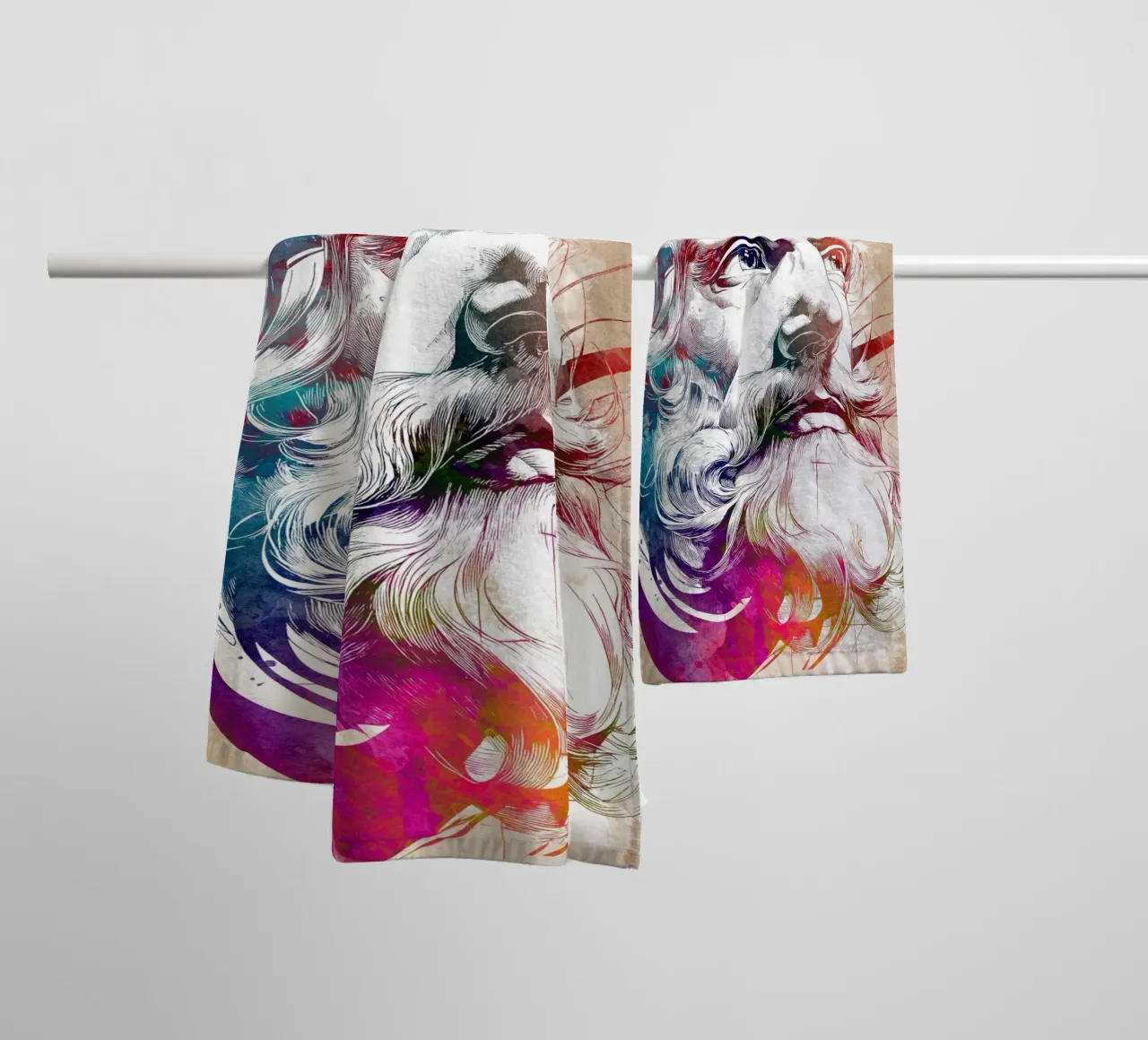 Leonardo digitale Kunst Handtuch von Justyna Jaszke JBJart
