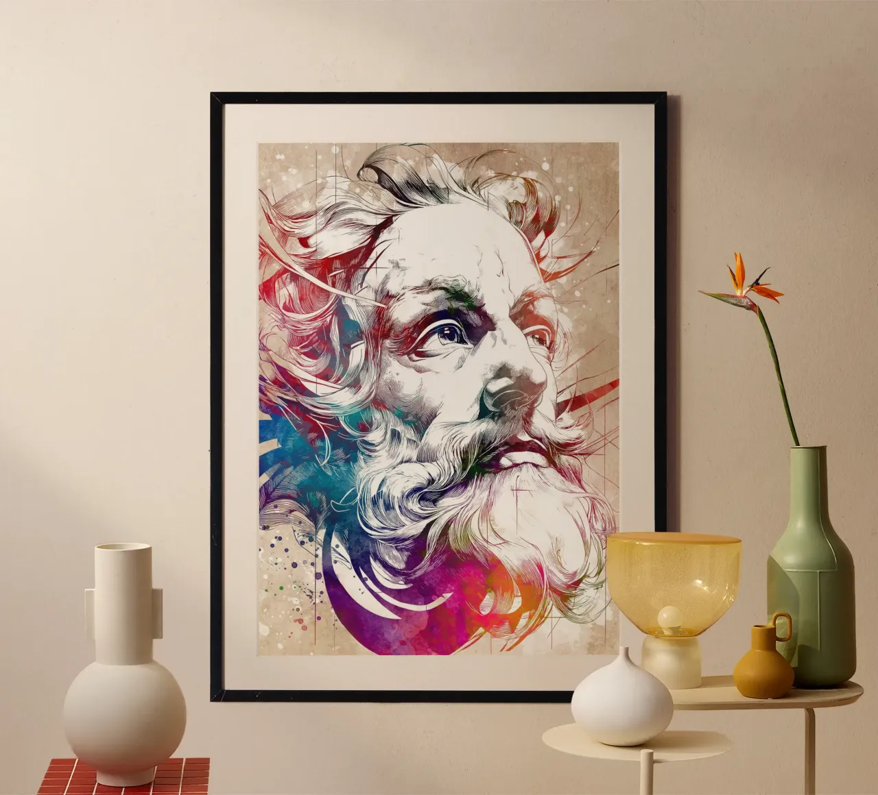 Leonardo digitale kunst poster van Justyna Jaszke JBJart