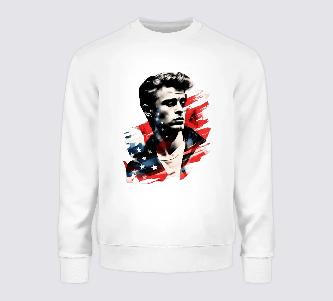 Poster dei fan di James Dean con i colori degli Stati Uniti felpa da Autofocus