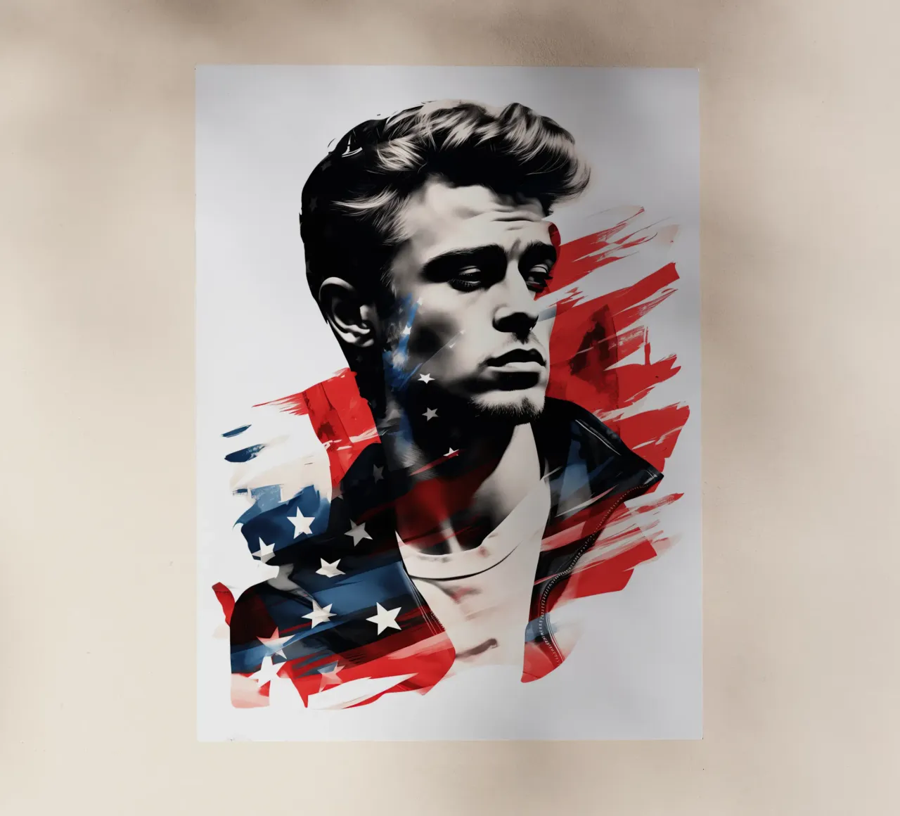 James Dean | Volto di una generazione | Con i colori degli Stati Uniti pellicola backlit da Autofocus