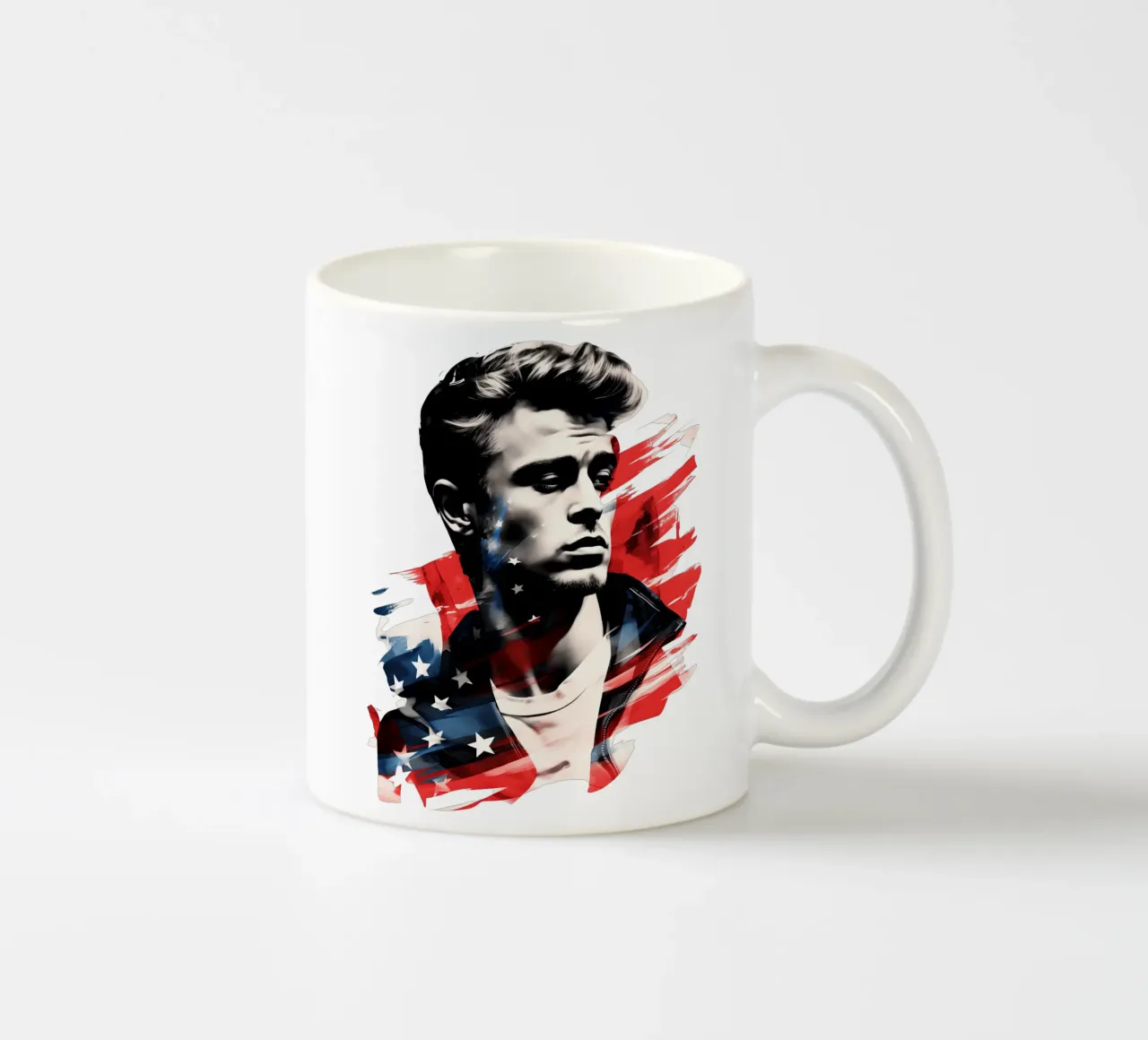 Poster dei fan di James Dean con i colori degli Stati Uniti tazza in ceramica da Autofocus