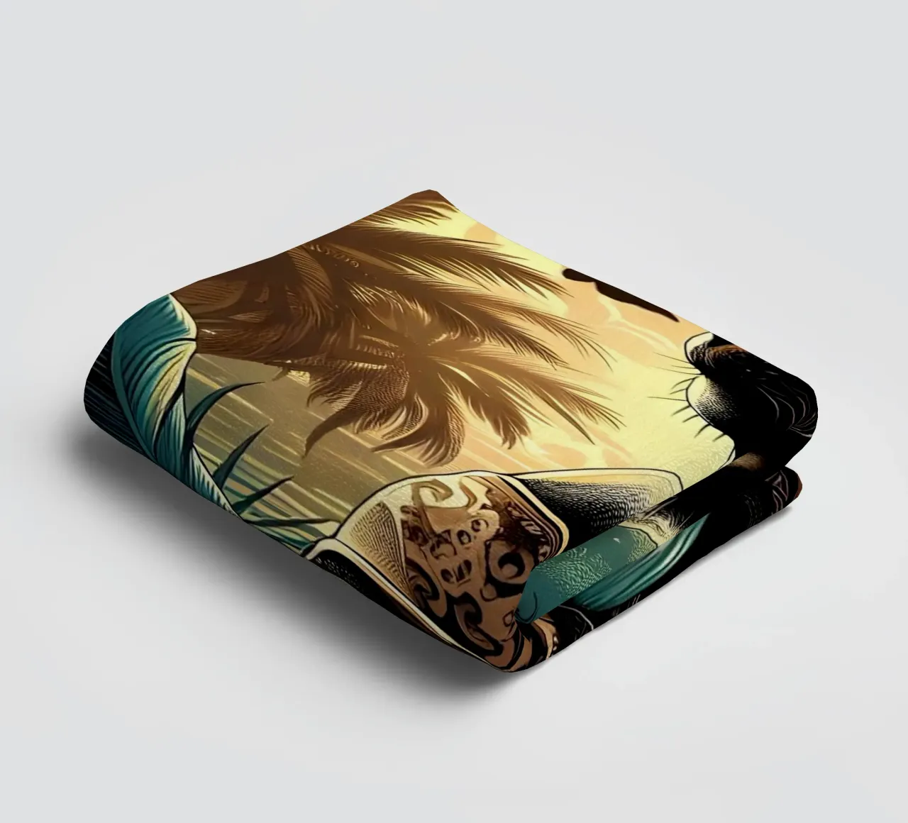 Anthropomorphic Panther towel by ARTOMATIC