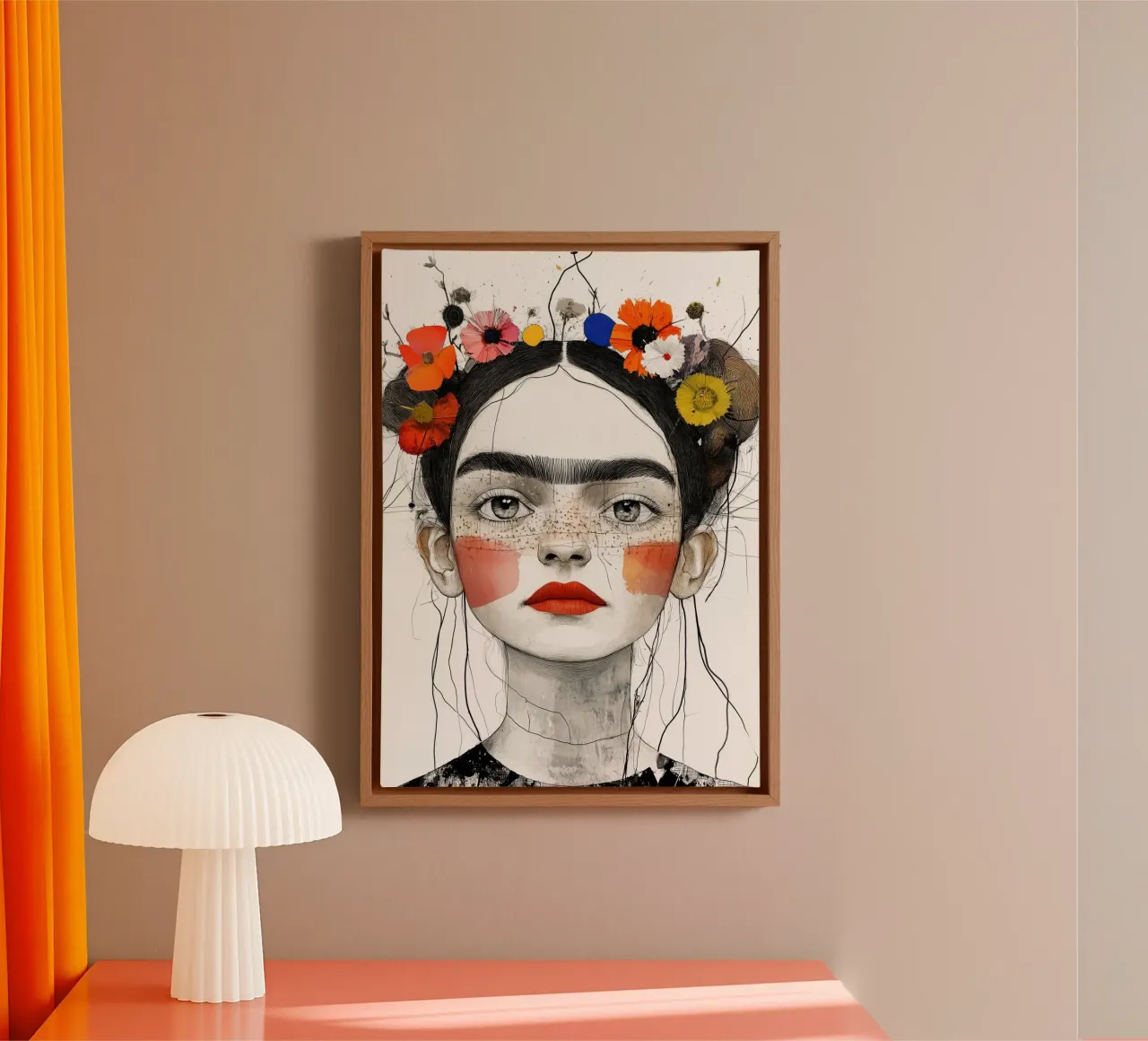 Ragazza come te arte digitale tela con Cornice a cassetta da Justyna Jaszke JBJart