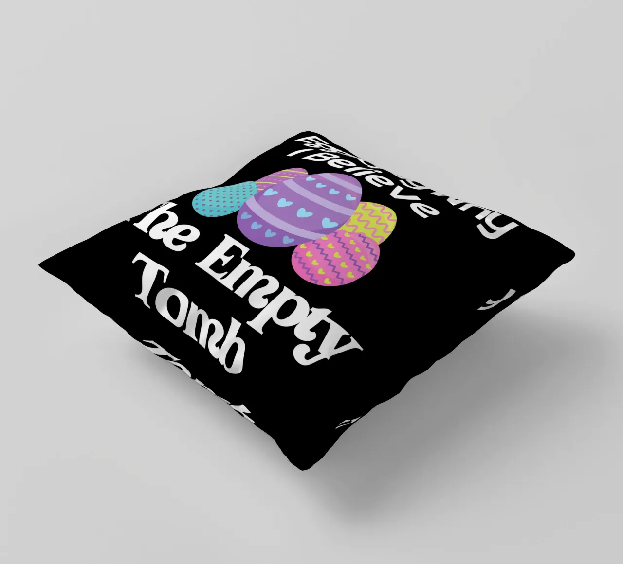 Eggsactly why I believe the empty tomb use to show faith decorative cushion by Lionandlamb
