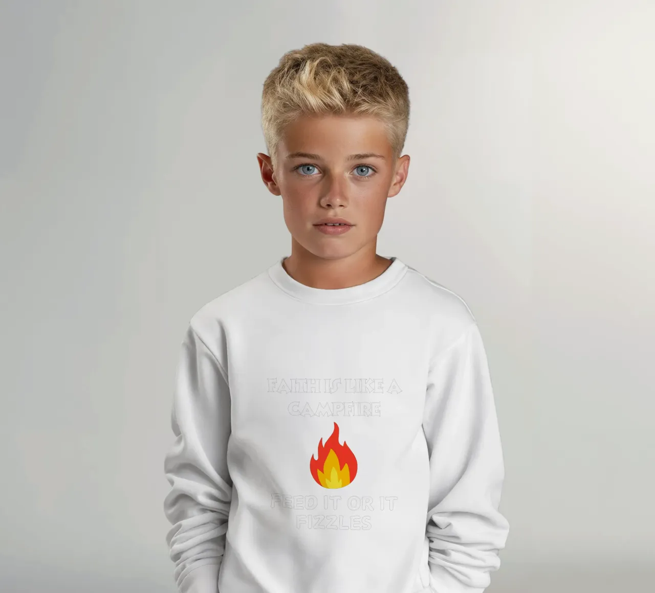 La fe es como una hoguera alimentarla o se apaga mostrar fe sudadera para niño de Lionandlamb