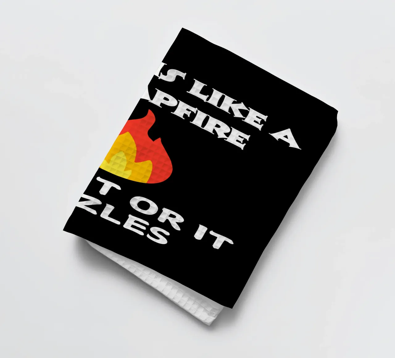Glaube ist wie ein Lagerfeuer, füttere es oder es verpufft Glaube zeigen Geschirrtuch von Lionandlamb
