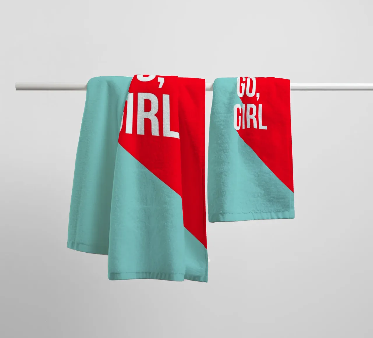 You Go Girl Power Retro typography towel by Dominique Vari Words