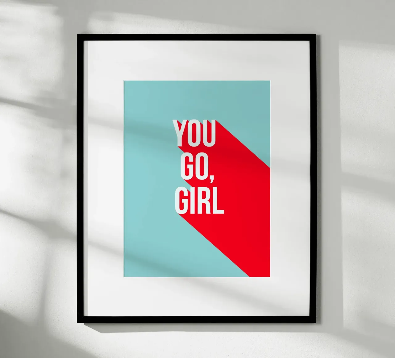 You Go Girl Power Tipografia retrò poster con telaio in legno da Dominique Vari Words