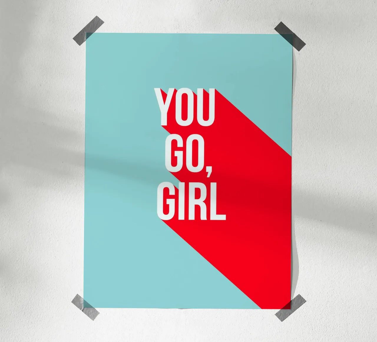 You Go Girl Power Tipografia retrò poster con telaio in legno da Dominique Vari Words