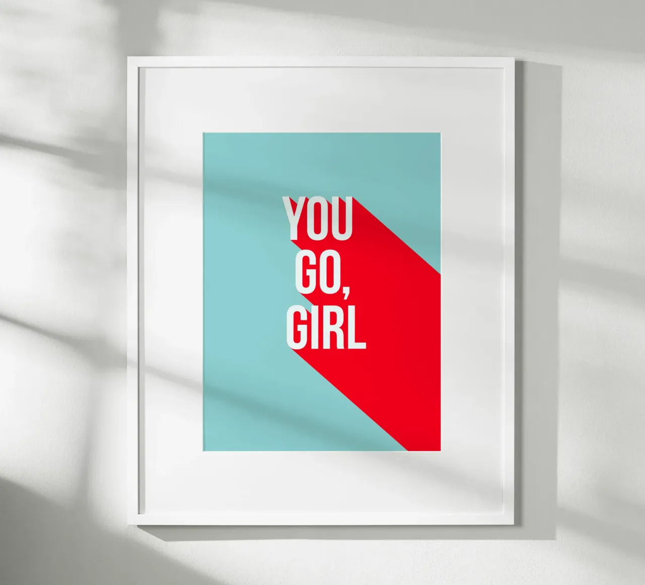 You Go Girl Power Tipografia retrò poster con telaio in legno da Dominique Vari Words