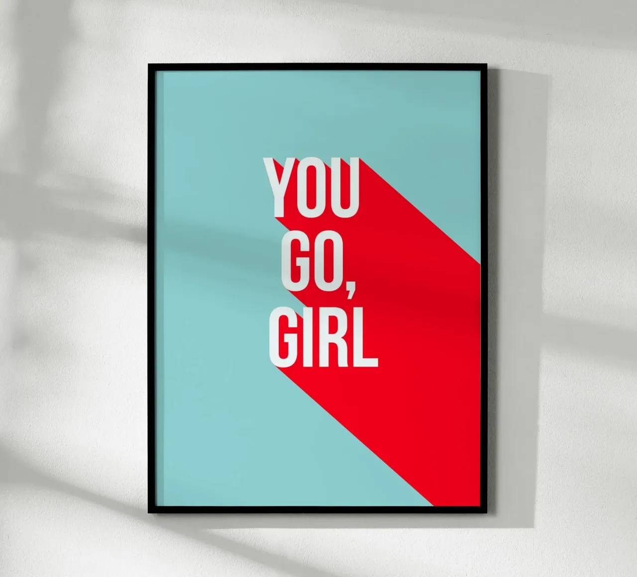 You Go Girl Power Tipografia retrò poster con telaio in legno da Dominique Vari Words