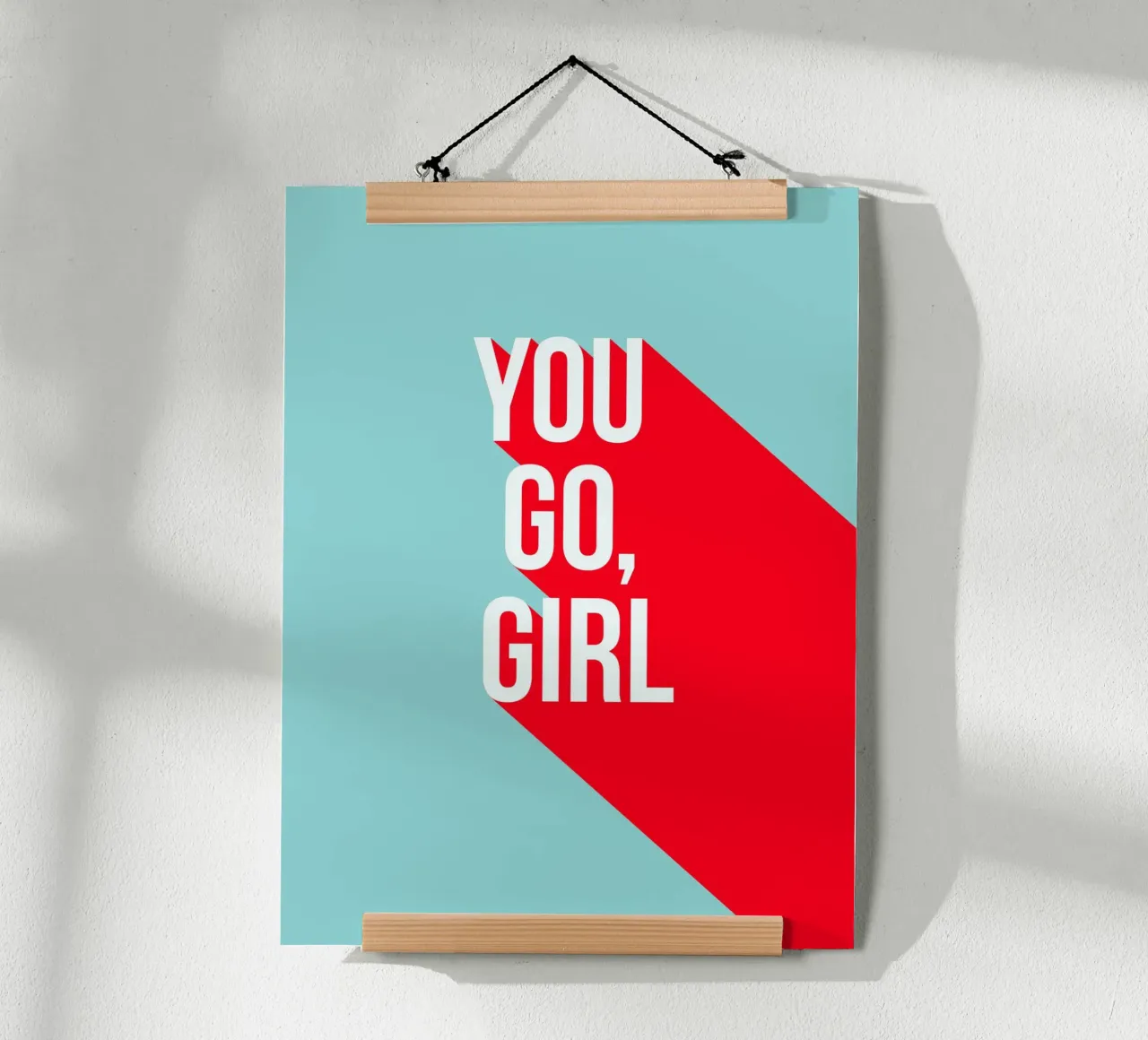 You Go Girl Power Tipografia retrò poster con telaio in legno da Dominique Vari Words