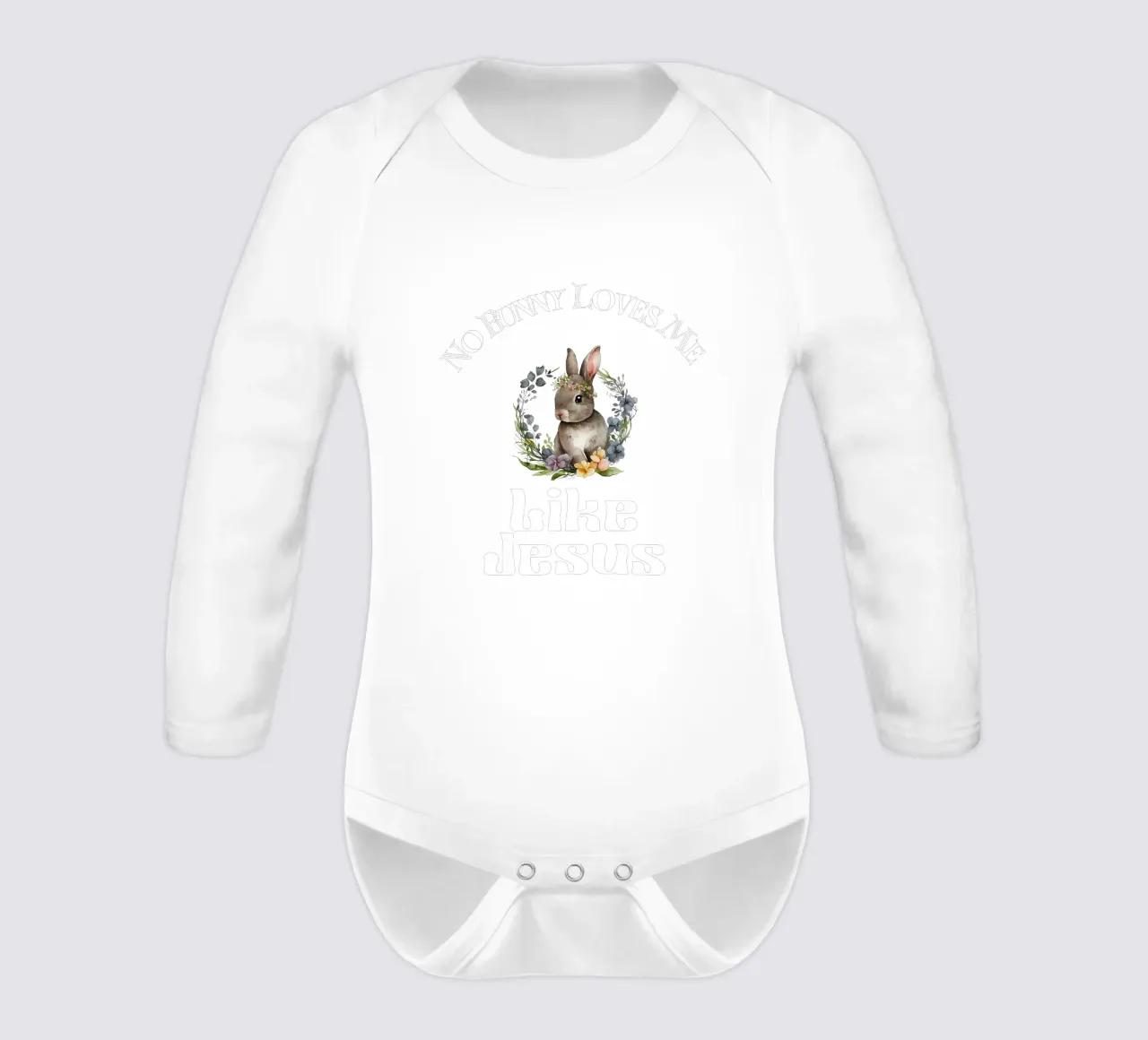 Kein Bunny liebt mich so wie Jesus, um deinen Glauben zu demonstrieren Langarm Babybody von Lionandlamb