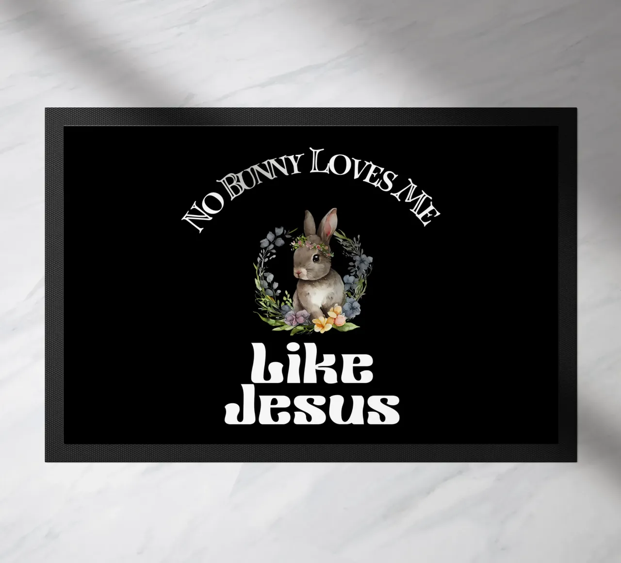 Kein Bunny liebt mich so wie Jesus, um deinen Glauben zu demonstrieren Fußmatte von Lionandlamb