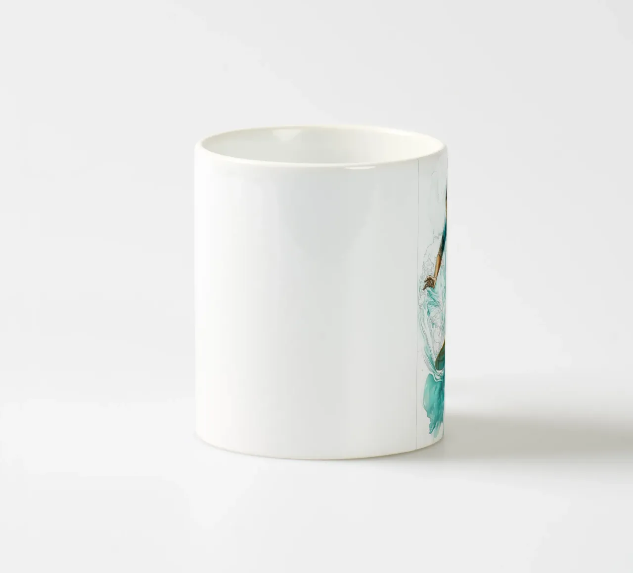 Ragazza che fa surf arte digitale tazza in ceramica da Justyna Jaszke JBJart