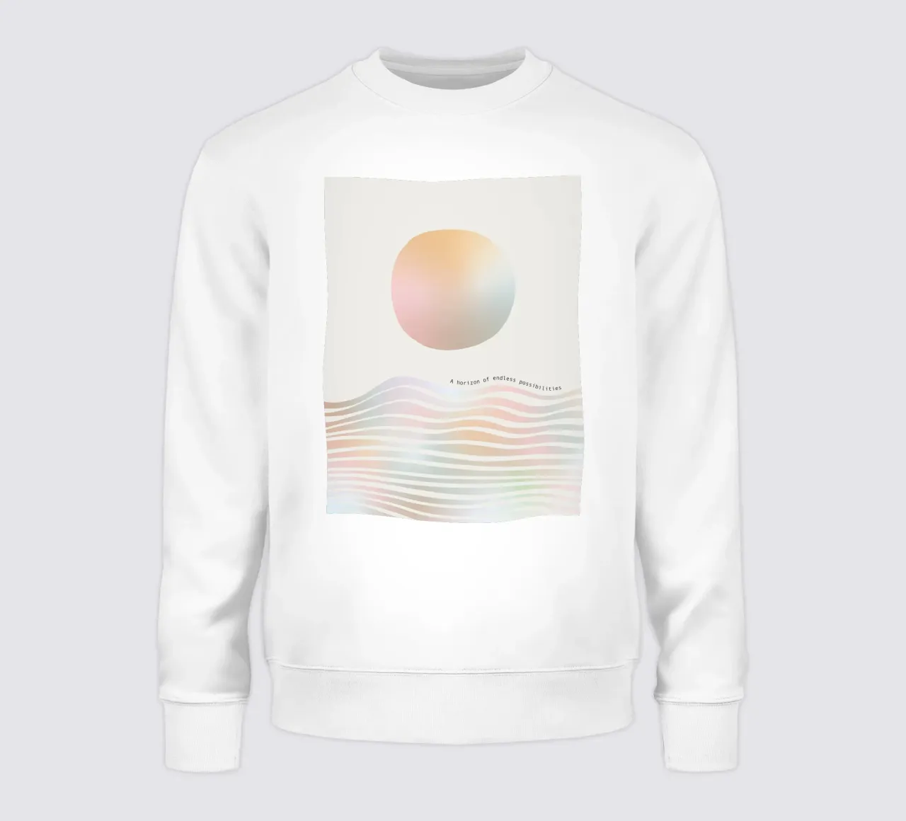 Paisaje abstracto minimalista con olas y sol sudadera de Dominique Vari Abstract