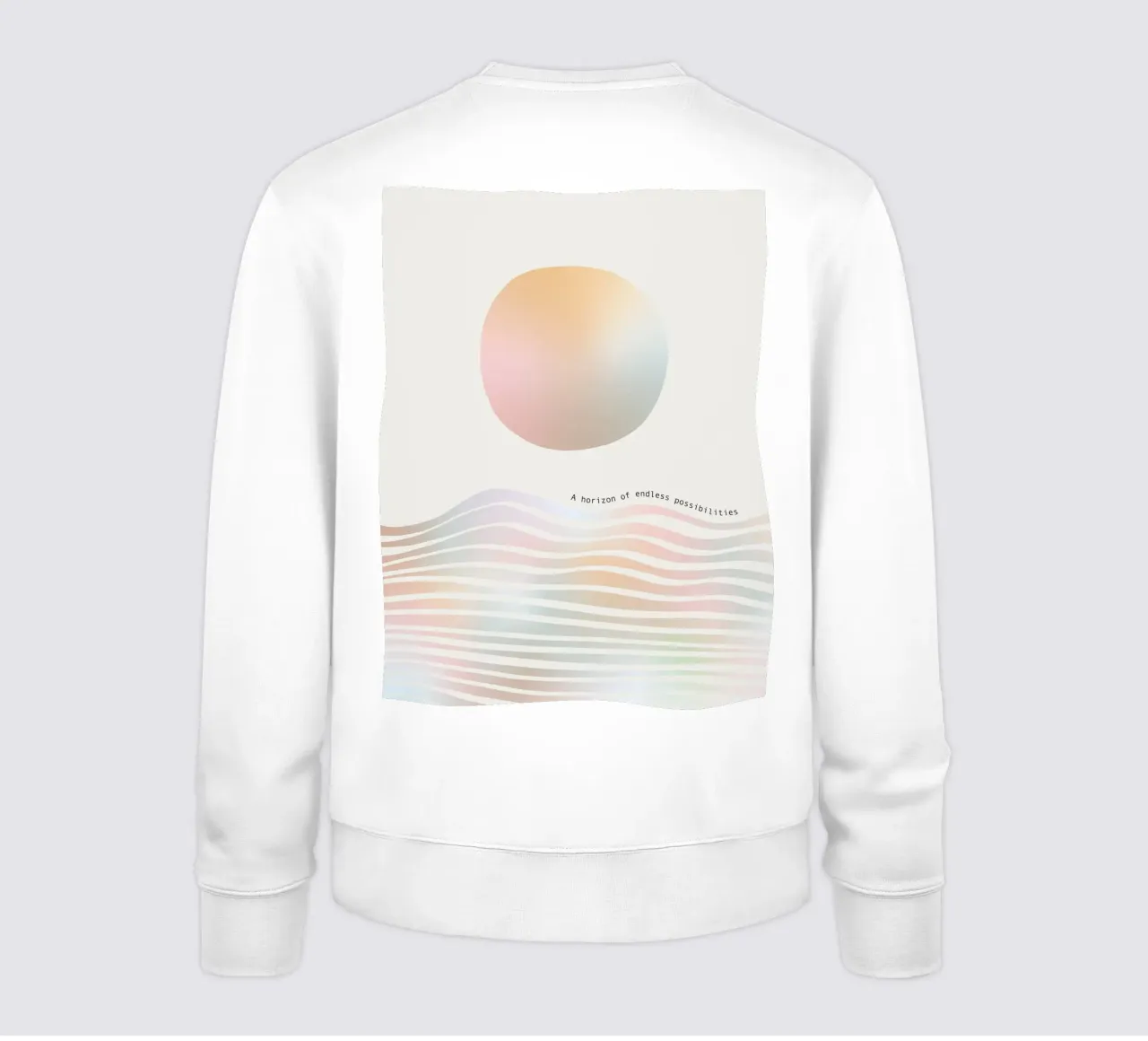 Paisaje abstracto minimalista con olas y sol sudadera de Dominique Vari Abstract