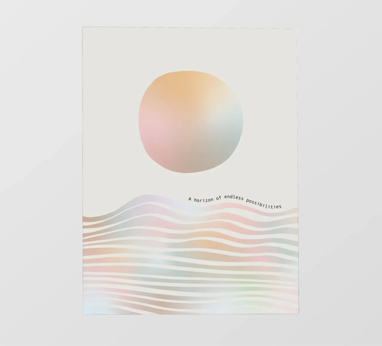 Paesaggio astratto minimalista di onde e sole telo in pvc da Dominique Vari Abstract
