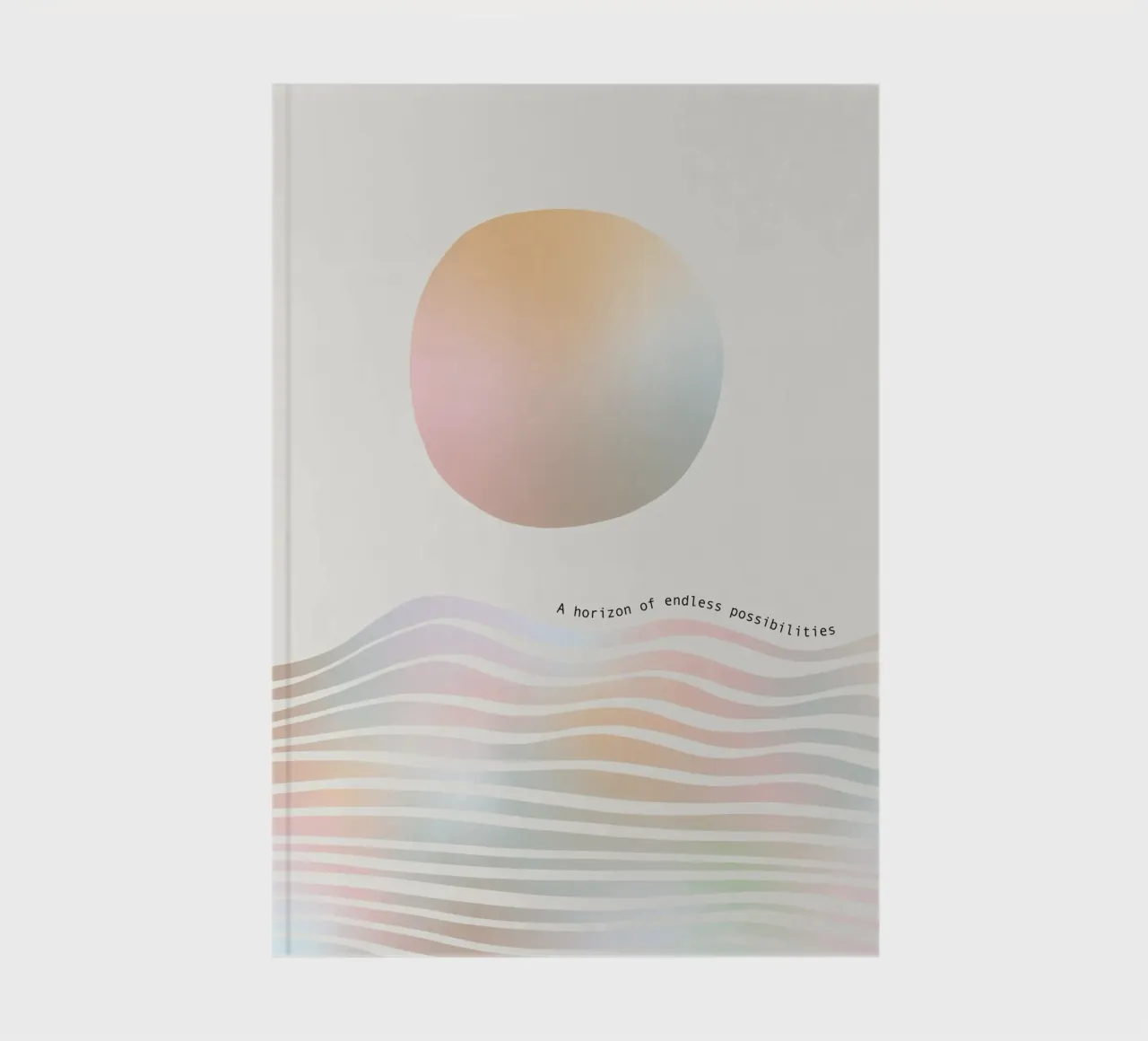 Minimal Abstract Waves & Sun Landscape notebook by Dominique Vari Abstract