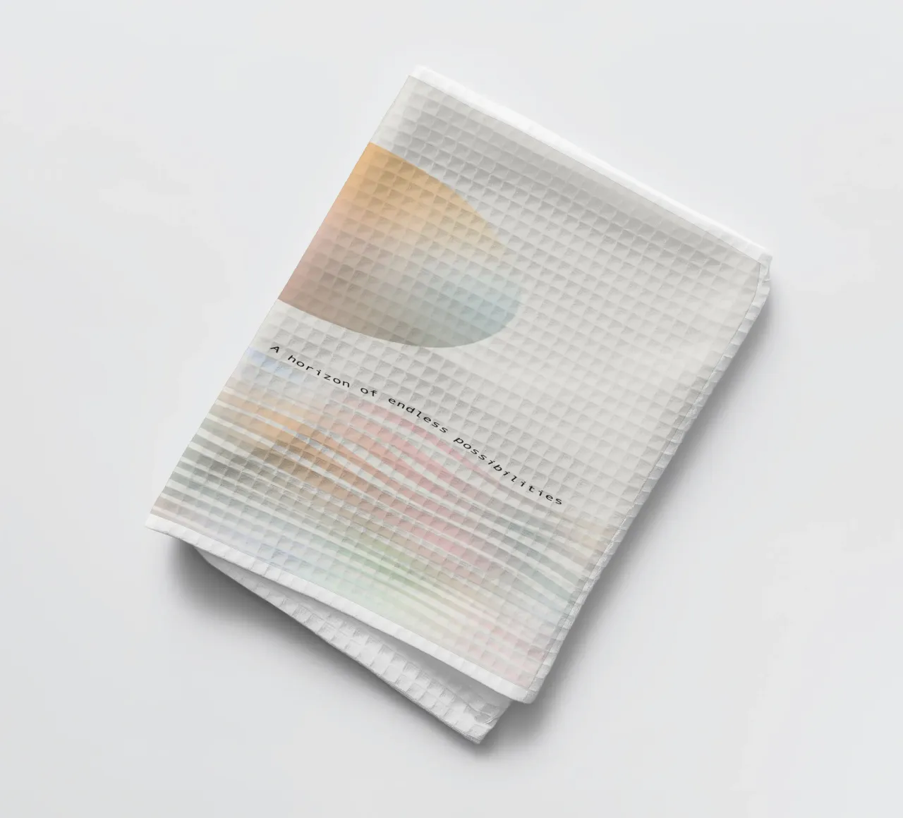 Minimal Abstract Waves & Sun Landscape tea towel by Dominique Vari Abstract