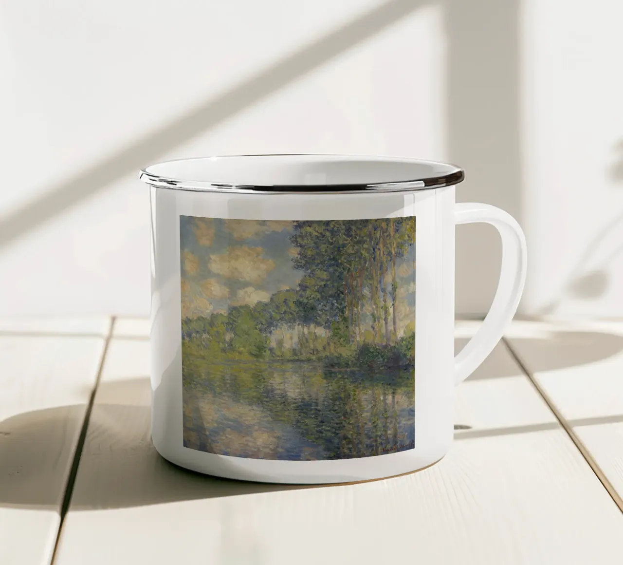 Claude Monet - Pioppi sull'Epte tazza in smalto da Timeless Artworks