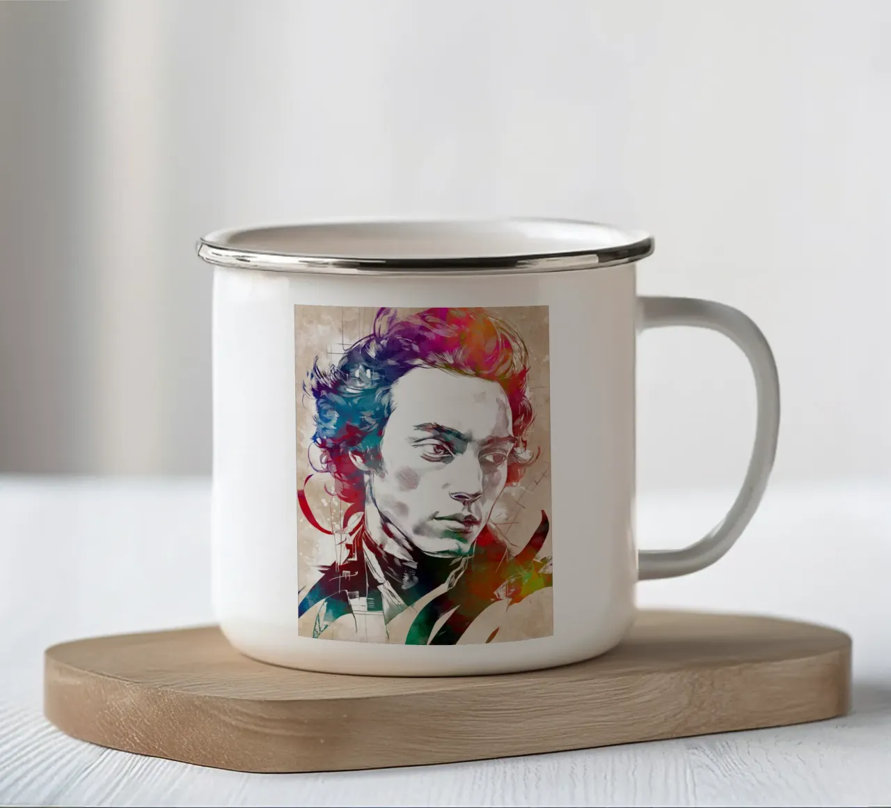 Arte musicale federiciana tazza in smalto da Justyna Jaszke JBJart