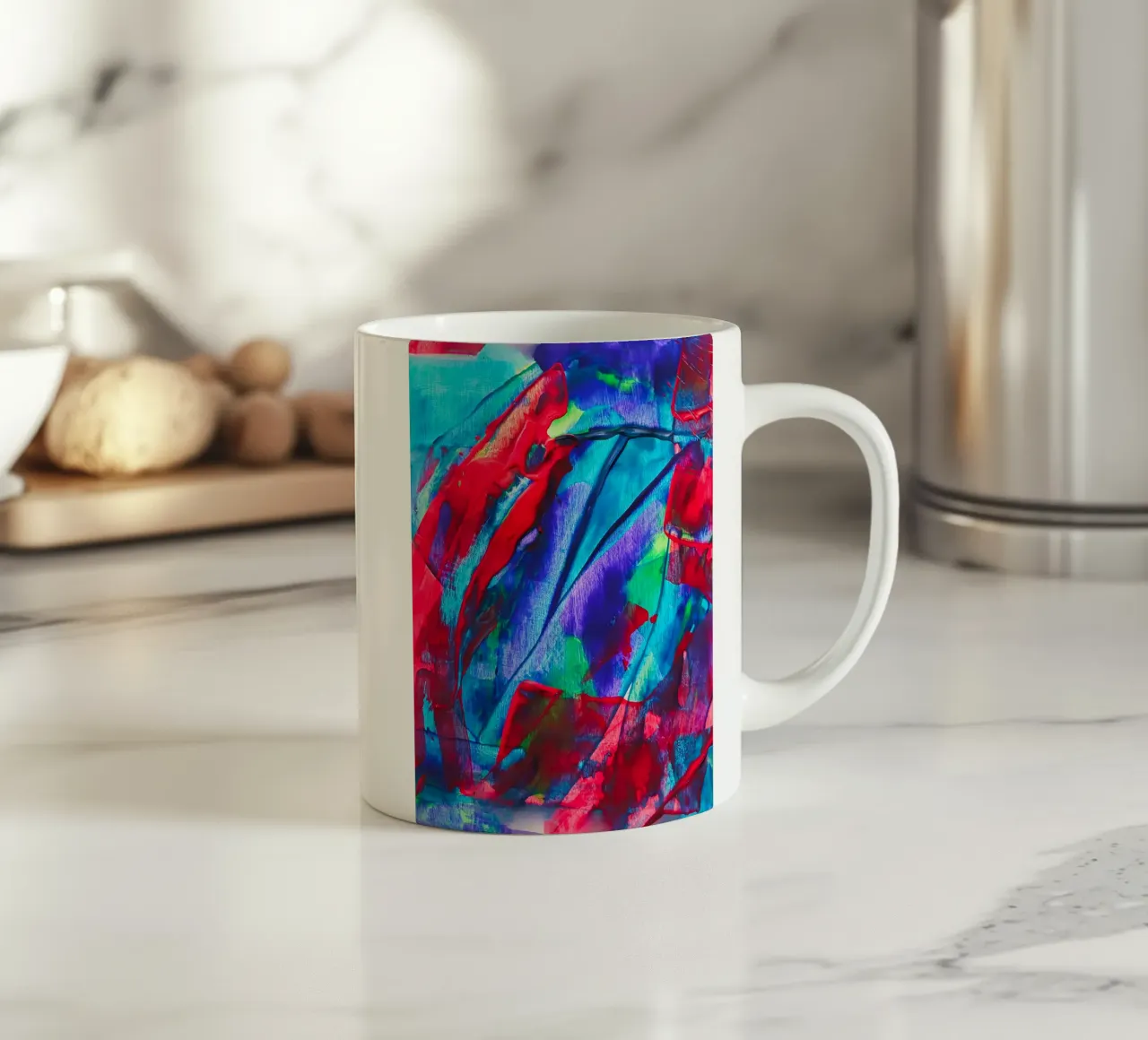 'Chromatic Surge' Stampa acrilica astratta tazza in ceramica da FABOArt