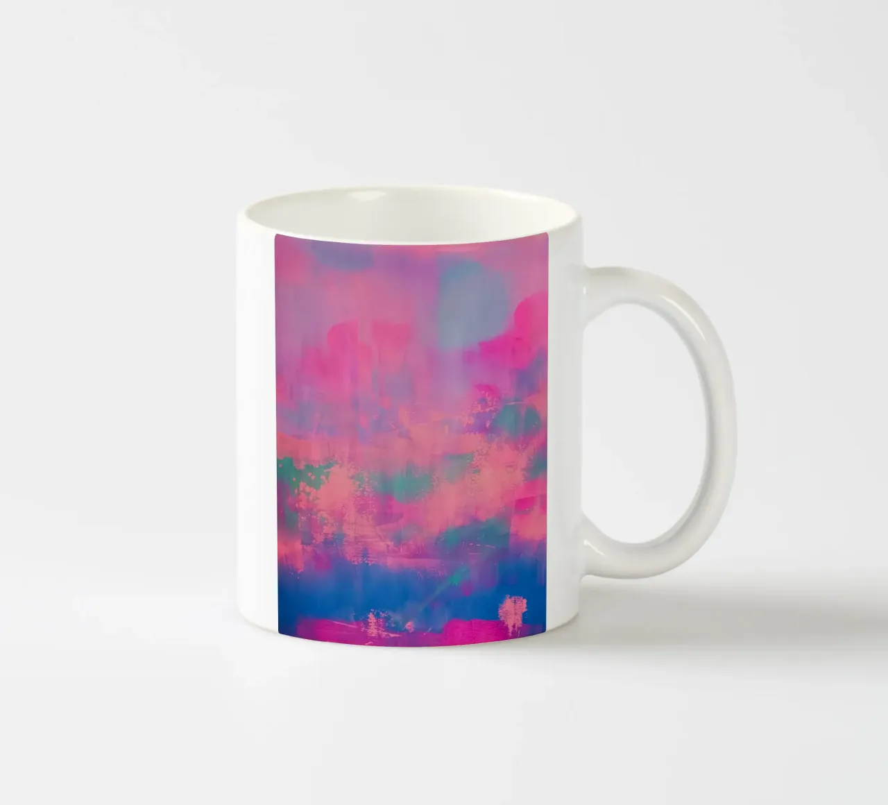 Lebendiger abstrakter Druck - Chroma Distressed Keramik Tasse von FABOArt