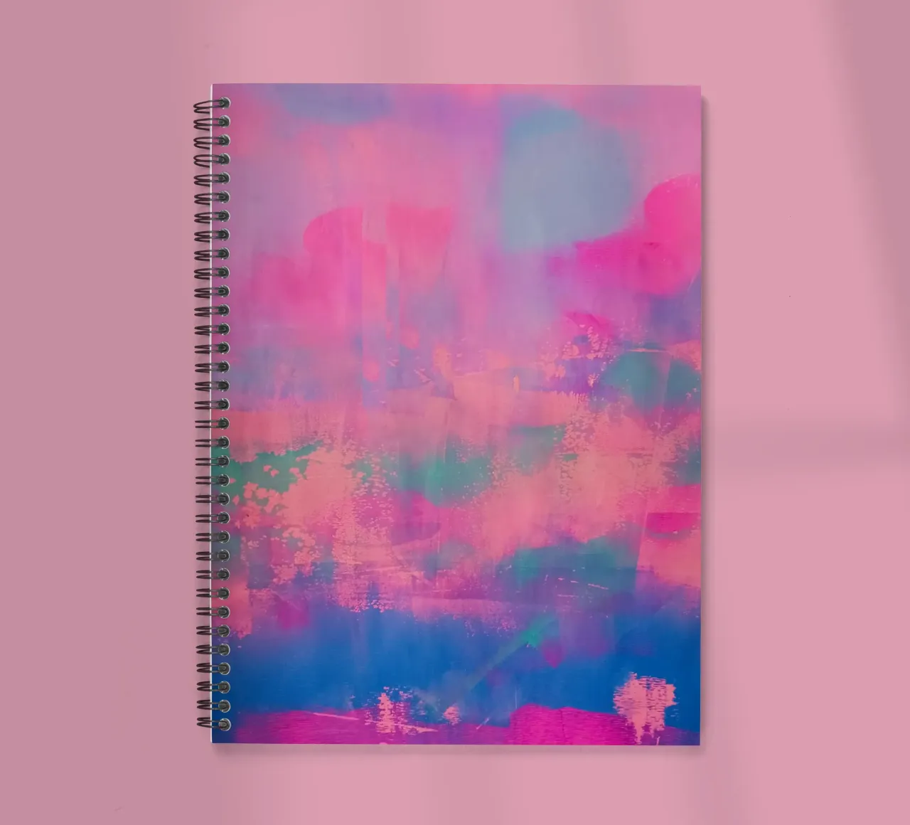 Vibrant Abstract Print - Chroma Distressed spiral notebook by FABOArt