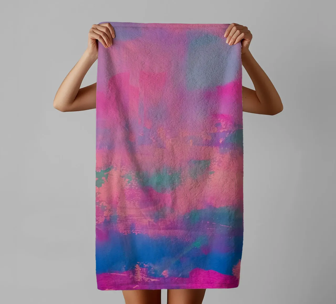 Vibrant Abstract Print - Chroma Distressed towel by FABOArt