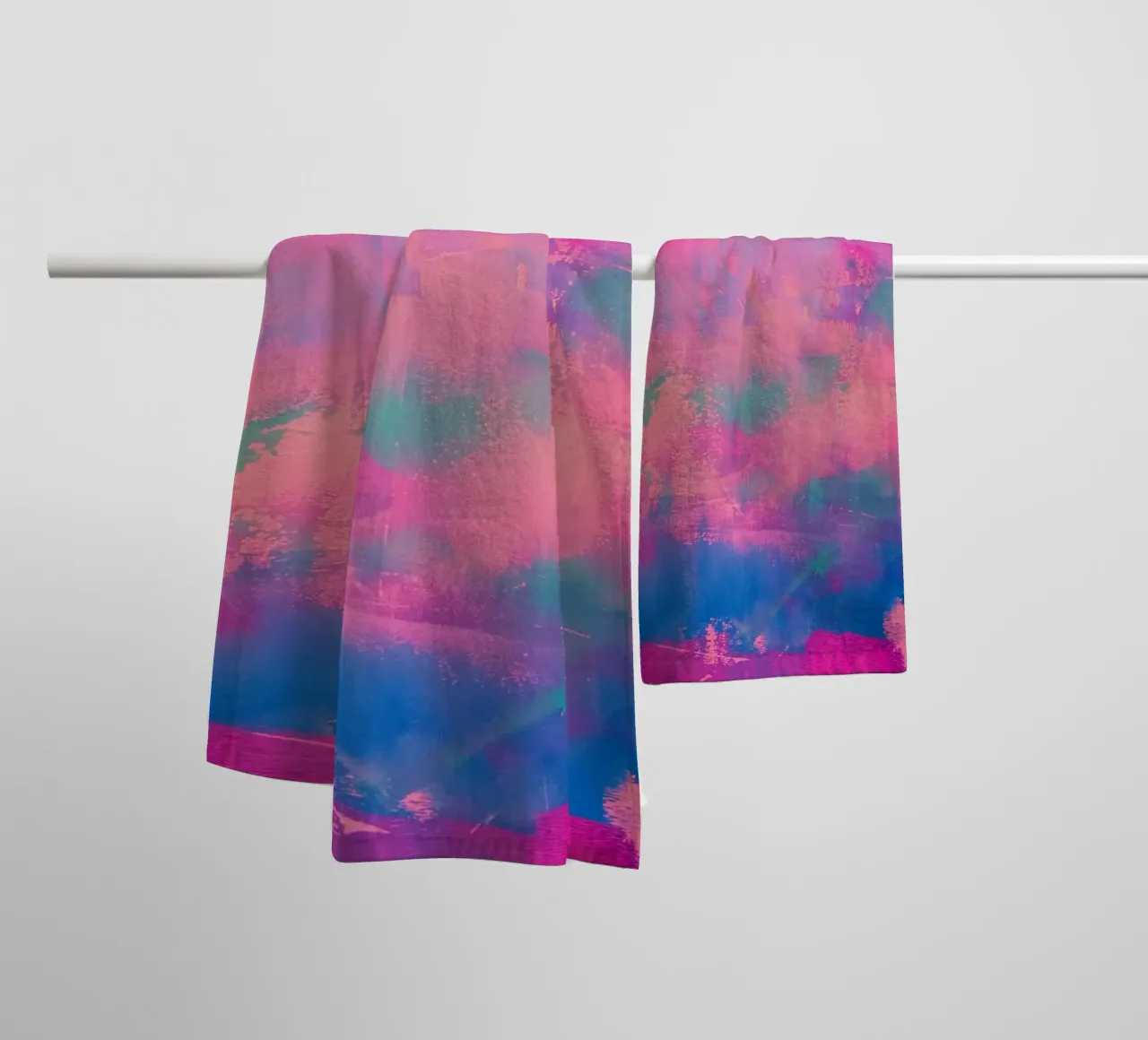 Vibrant Abstract Print - Chroma Distressed towel by FABOArt