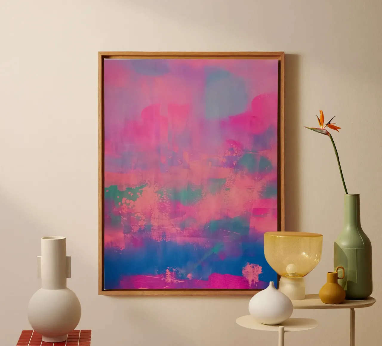 Vibrant Abstract Print - Chroma Distressed canvas by FABOArt