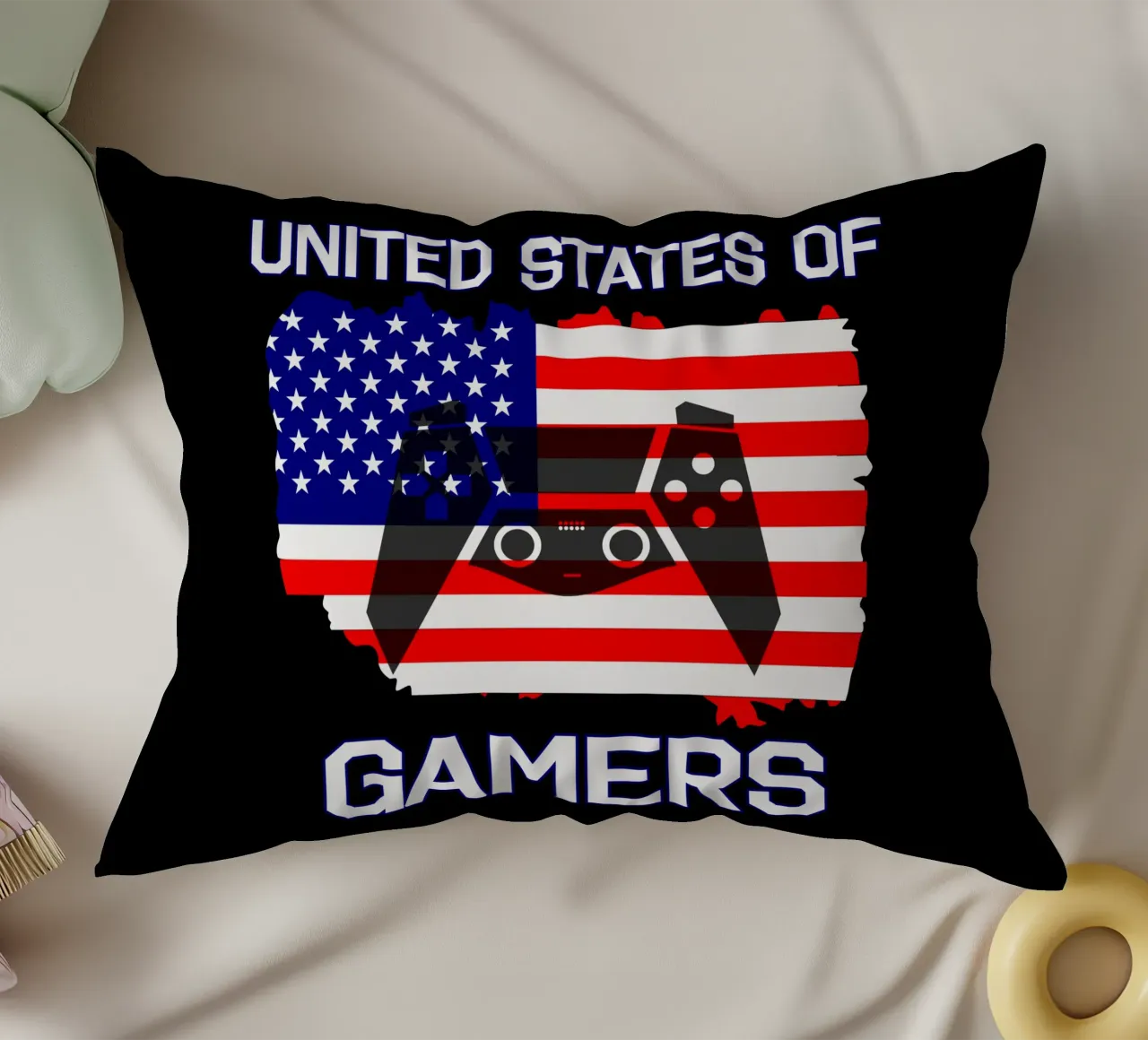 Vereinigte Staaten von Gamern Cooles Gaming Videospiele Kissen von sillyindustries