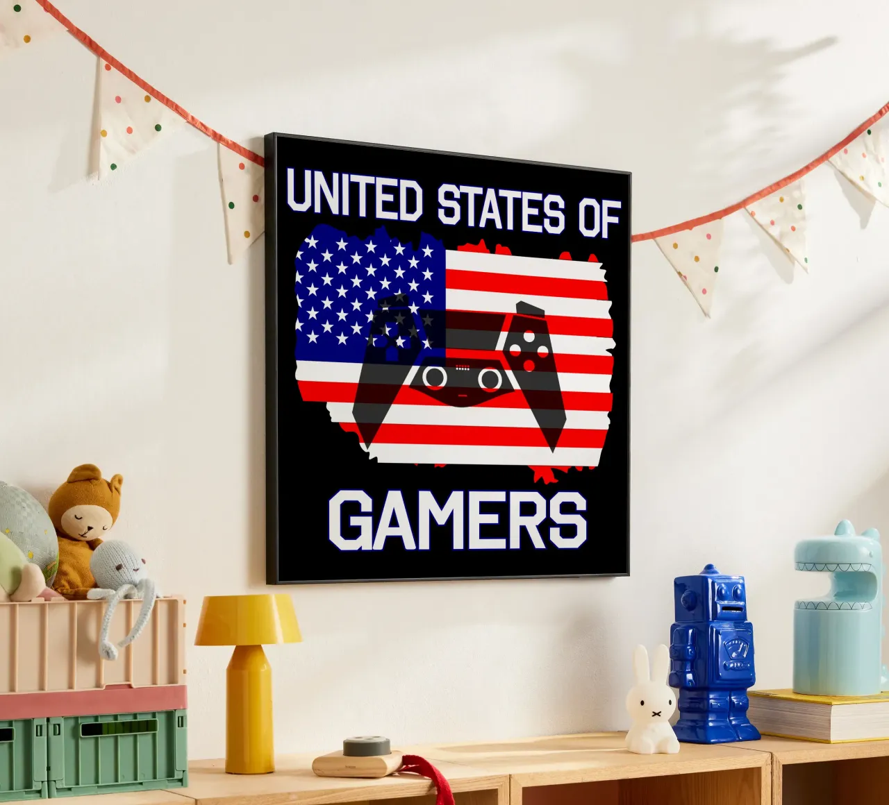 Gli Stati Uniti dei videogiocatori Cool Gaming Video Games alluminio dibond da sillyindustries