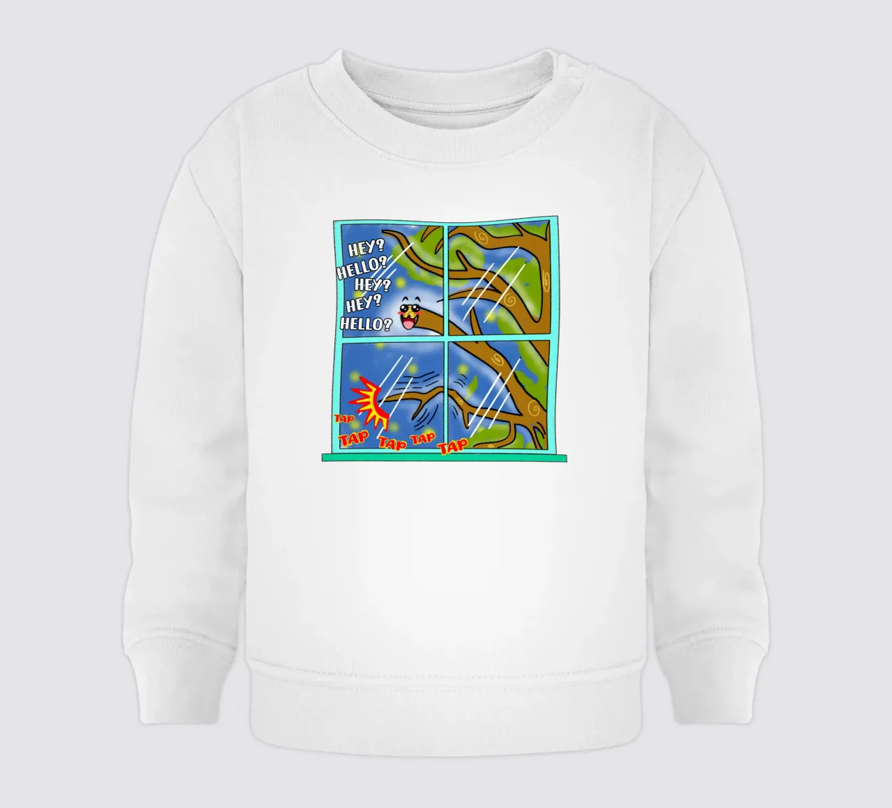 Grappige Kawaii Leuke Boomtak Tikken Klassiek Beeldverhaal baby sweatshirt van sillyindustries