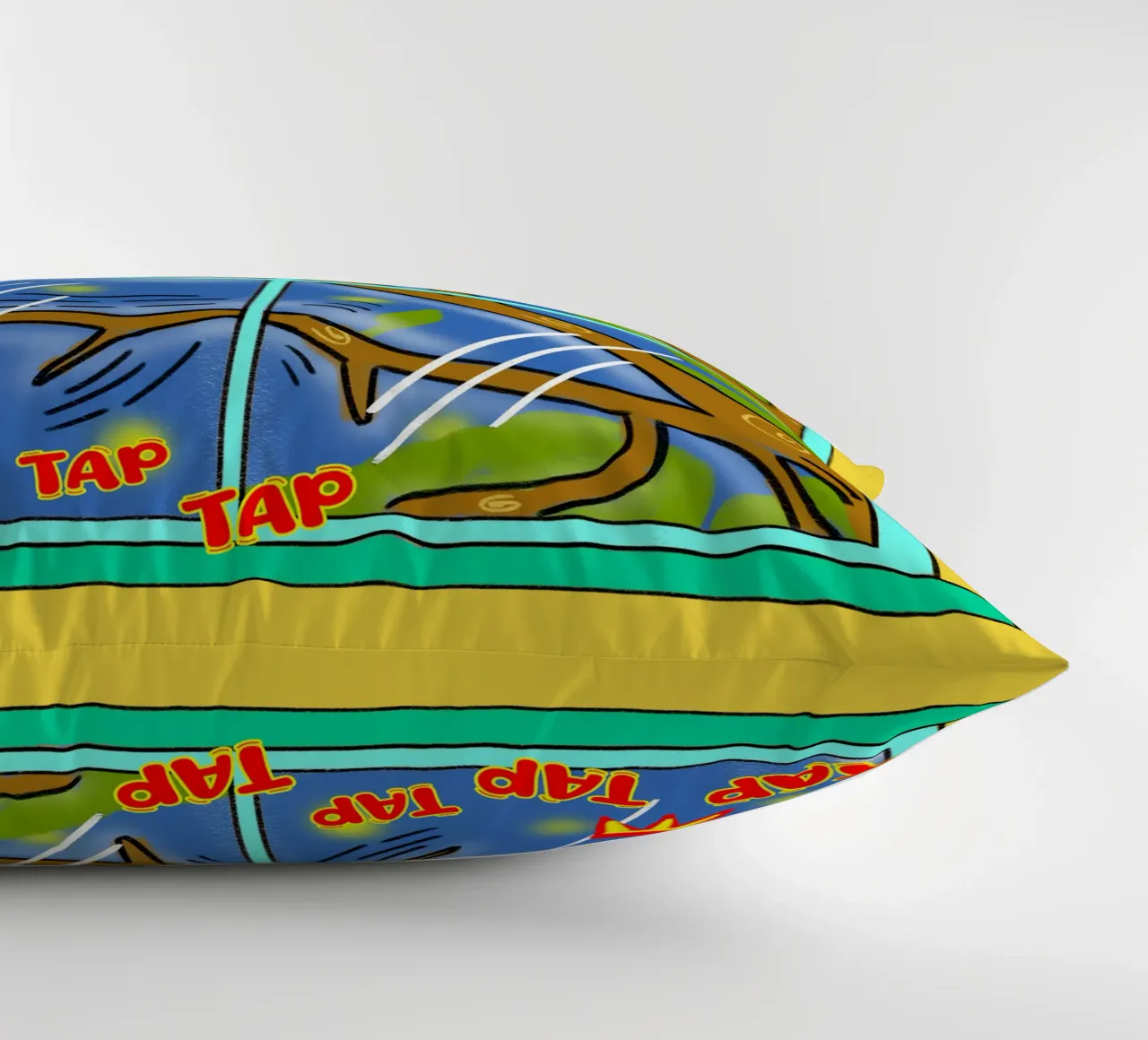 Divertente Kawaii Cute Tree Branch Tapping Cartone animato classico cuscino da sillyindustries