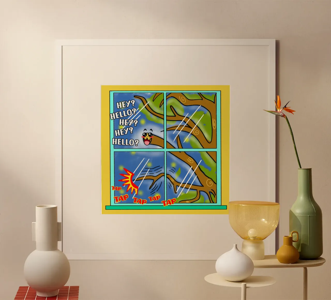 Lustiger Kawaii Niedlicher Baumzweig Klopfen Klassischer Cartoon Poster von sillyindustries