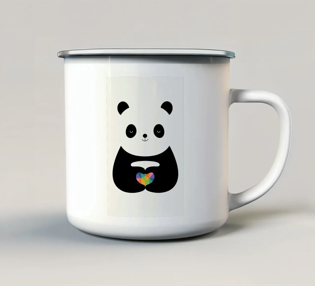 Panda Love tazza in smalto da Andy Westface