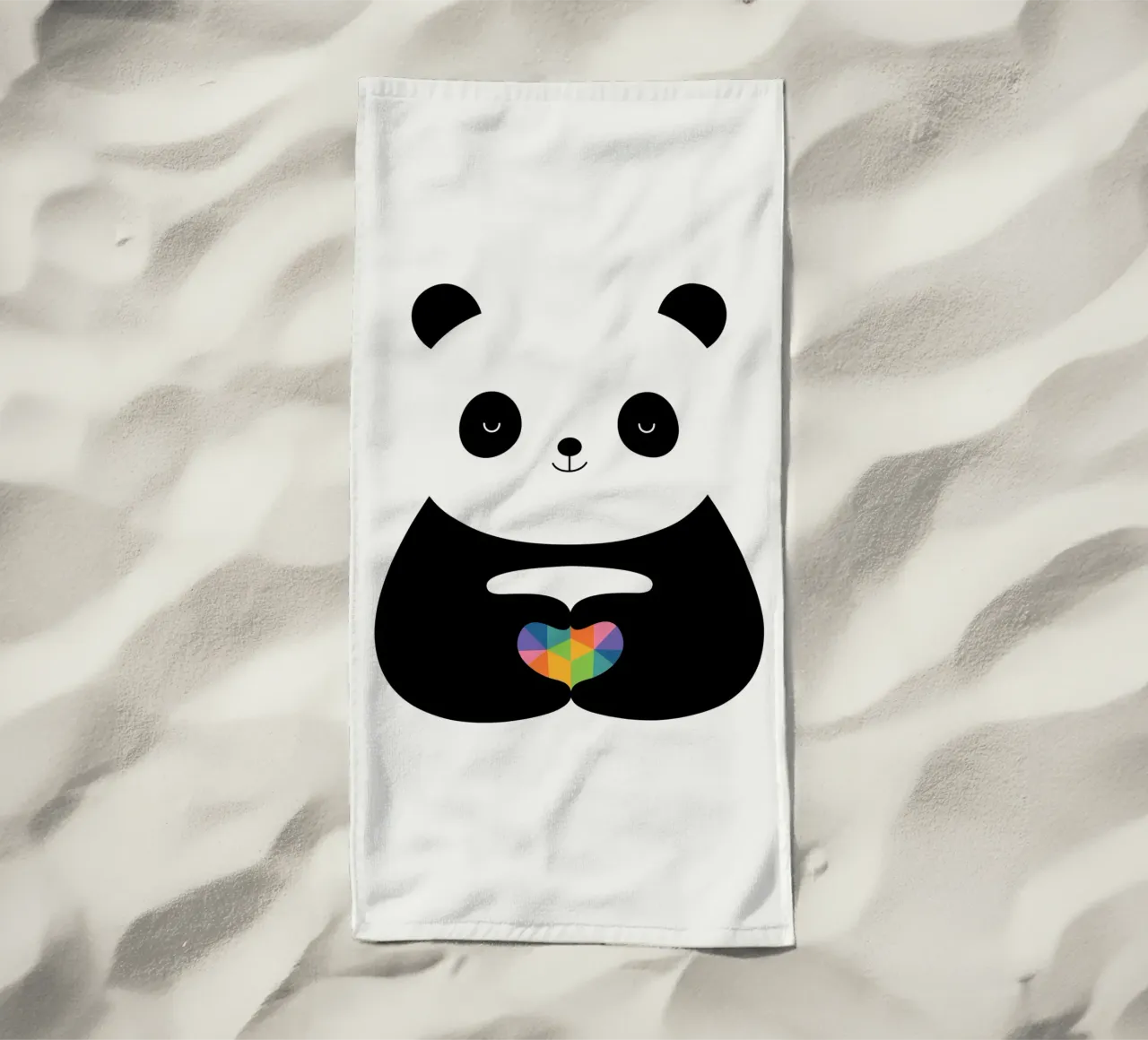 Panda Love beach towel by Andy Westface