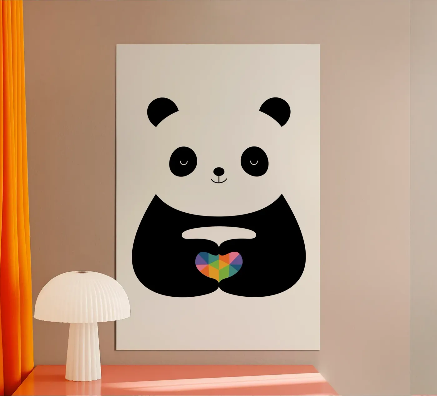 Panda-Liebe Poster mit Holzrahmen von Andy Westface