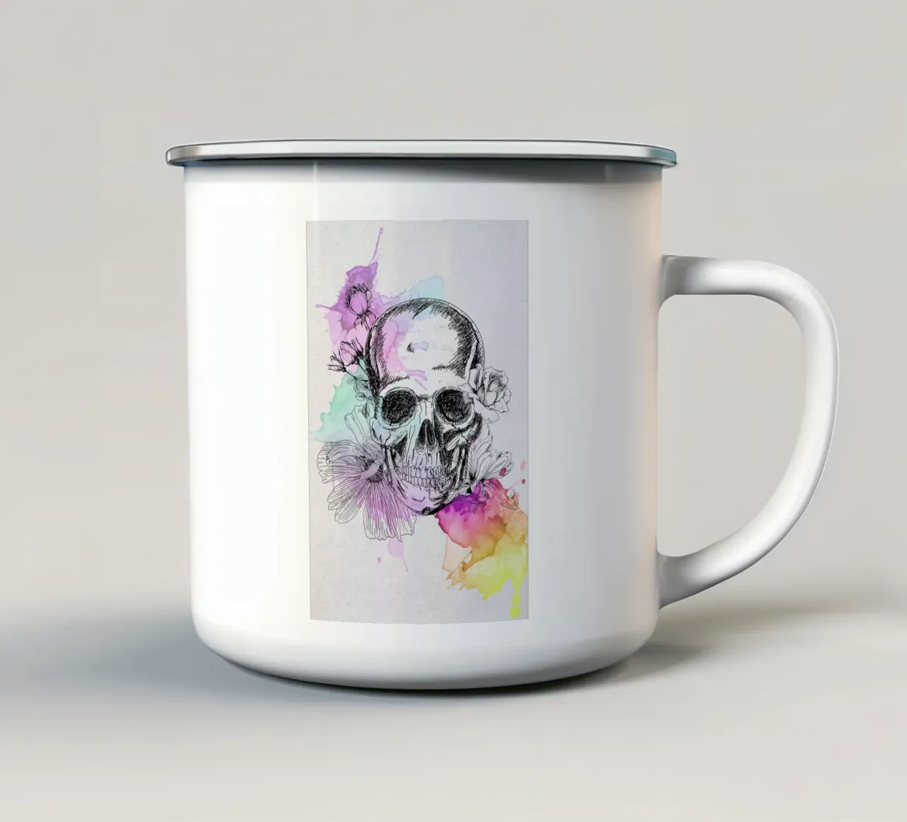 Color Skull tazza in smalto da AS Art