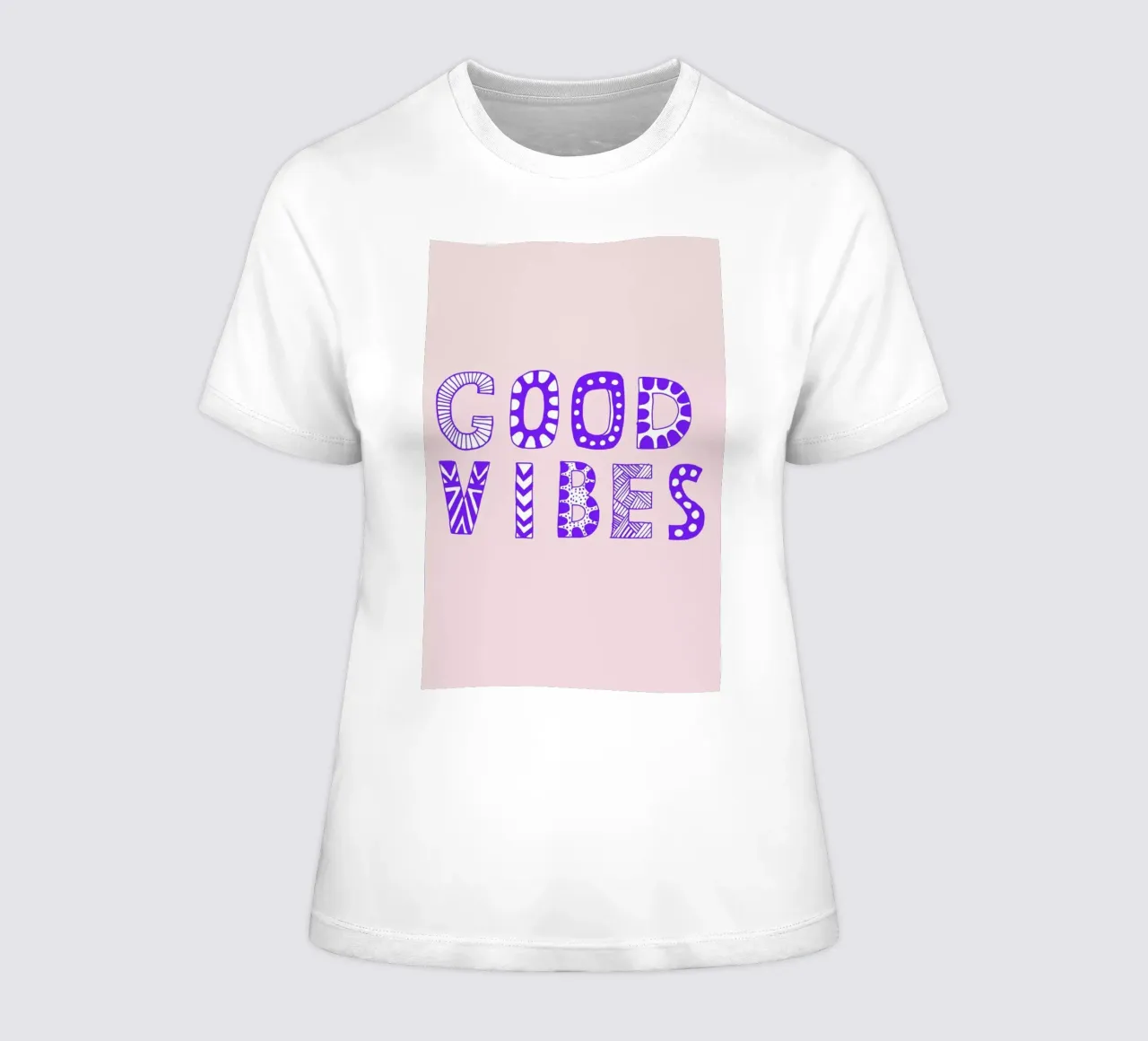 Good Vibes Pink t-shirt ajusté pour femmes de Vasare Nar