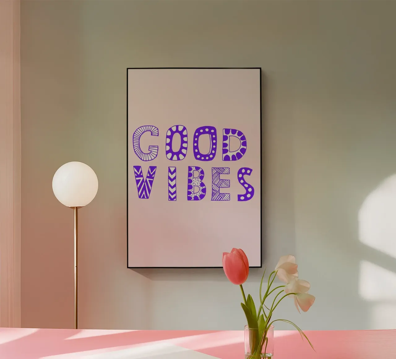Good Vibes Pink plexiglass da Vasare Nar