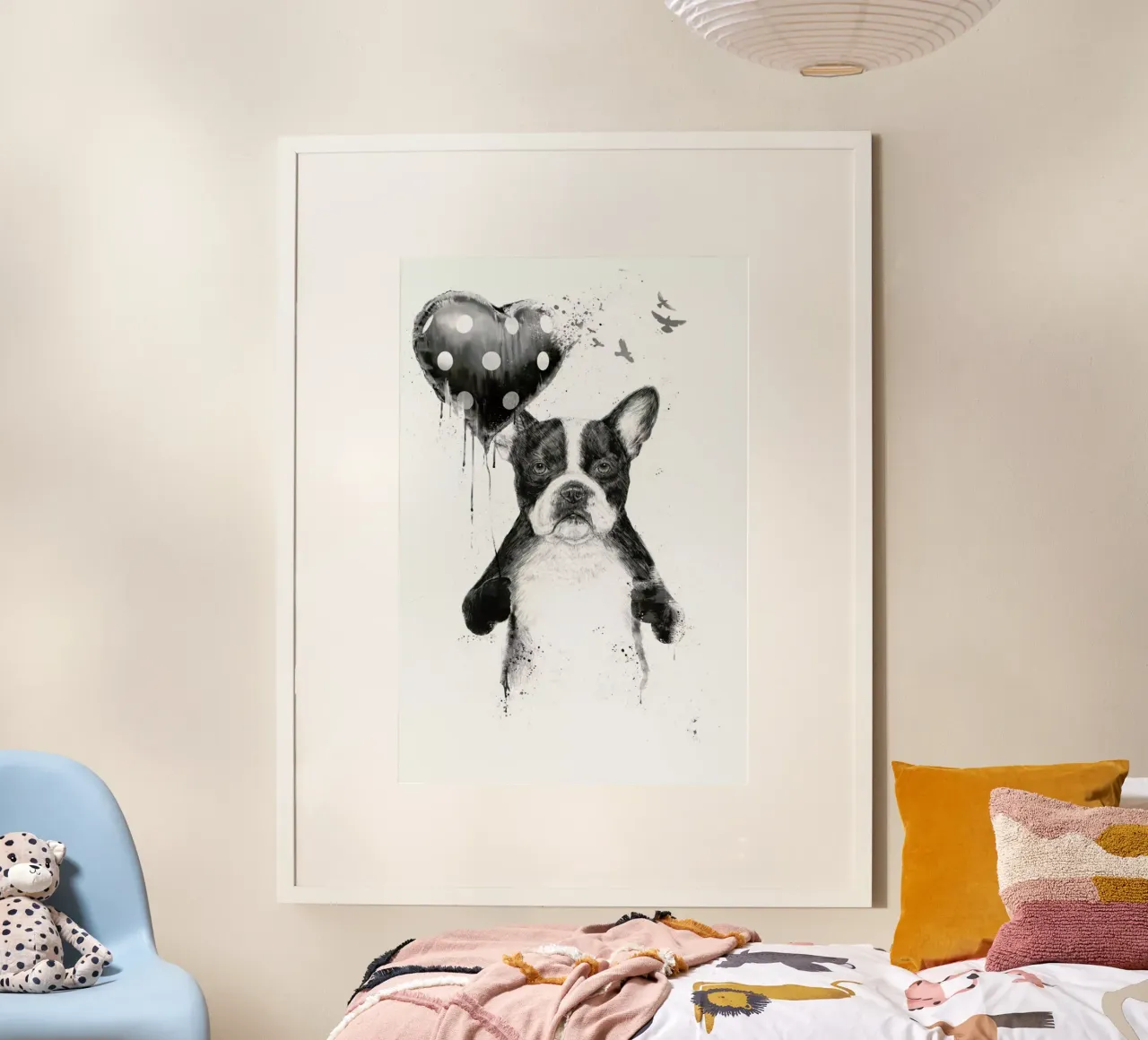 My Heart Goes Boom poster con telaio in plastica da Balazs Solti