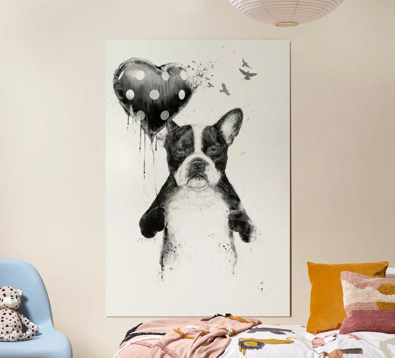 My Heart Goes Boom poster con telaio in plastica da Balazs Solti