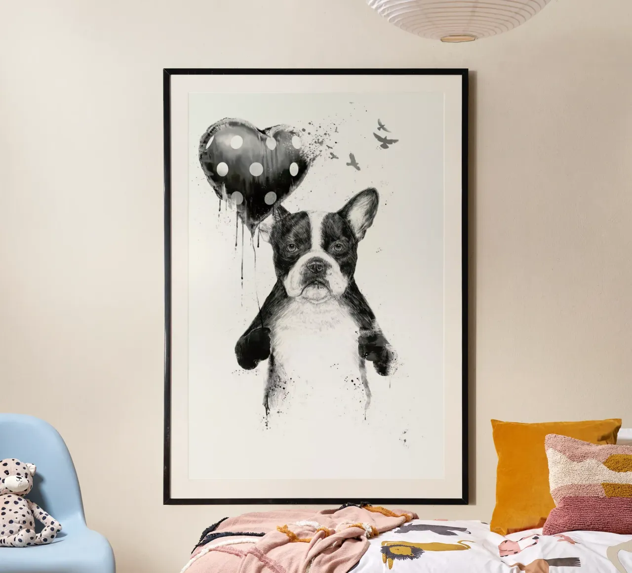 My Heart Goes Boom poster con telaio in plastica da Balazs Solti